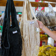 El Bolsero Bag Net 100% Natural Color Cotton and Fruit Black Color
