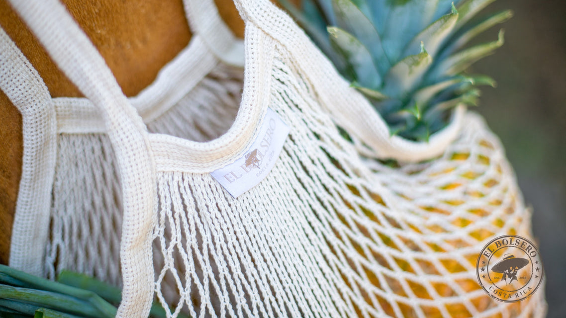 El Bolsero Bag Net - Natural Color Detail Logo with Fruits